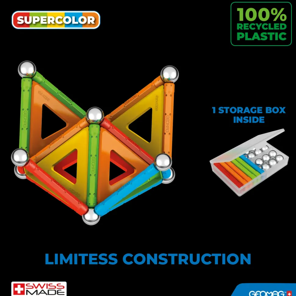 378 Geomag Supercolor Panels Recycled 52 Pcs