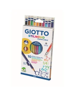 Ast. Pastelli Stilnovo Cancellabile 10 Pz + Gomma E Temperamatite