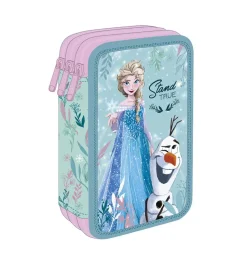 Astuccio Coolpack Frozen, Multiscomparto 3 Zip , Completo Con 46 Pezzi