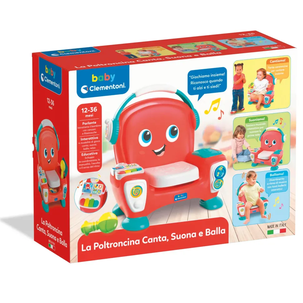 Baby Clementoni 17754 Poltroncina Canta, Suona E Balla