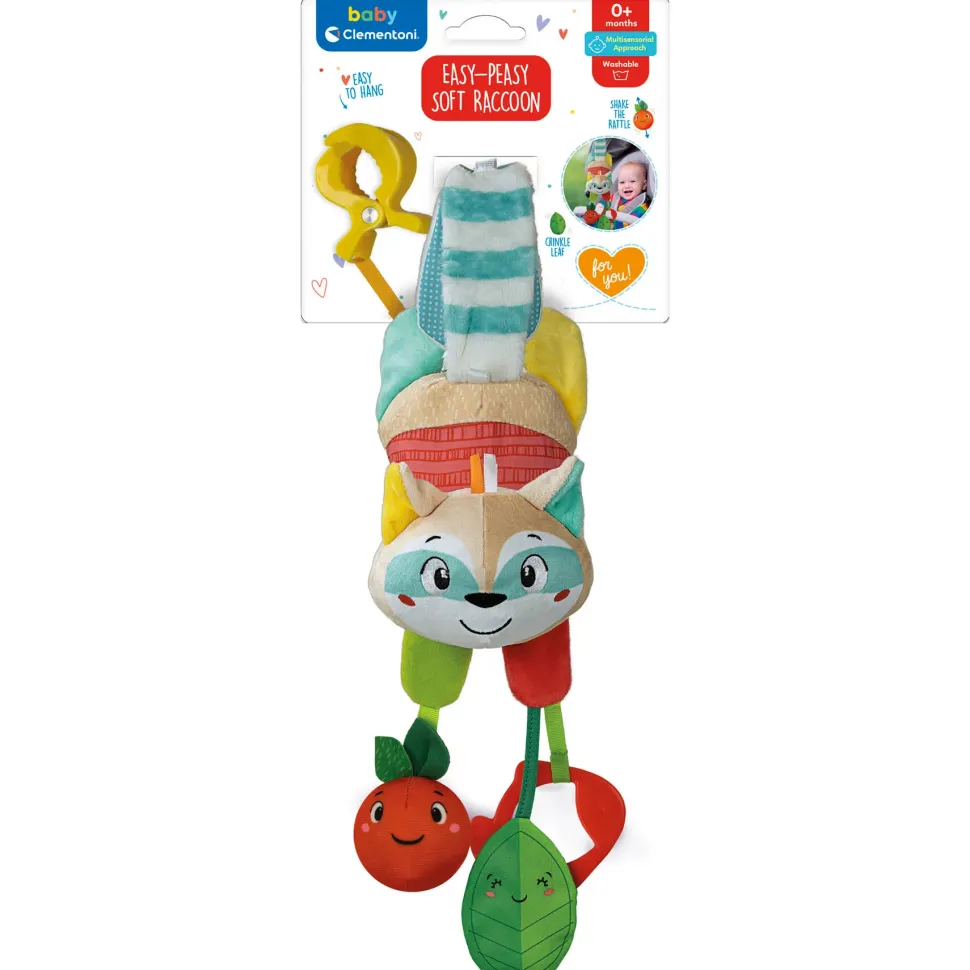 Baby Clementoni Easy-Peasy Soft Racoon Procione Morbido Peluche
