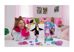 Barbie Barbie Cutie Reveal Tucano, Serie Amici Della Giungla, Bambola Con Costume Da Tucano Di Peluche E 10 Sorprese Con Tecnologia Cambia Colore, Giocattolo Per Bambini, 3+ Anni, Hkr00