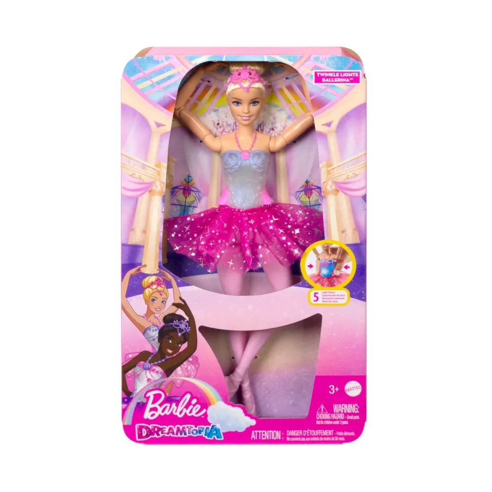 Barbie Barbie Dreamtopia Luci Scintillanti, Ballerina Magico Tutu, Bambola Dai Capelli Biondi, Con Luci, Coroncina E Tutu Rosa, Giocattolo Per Bambini, 3+ Anni, Hlc25