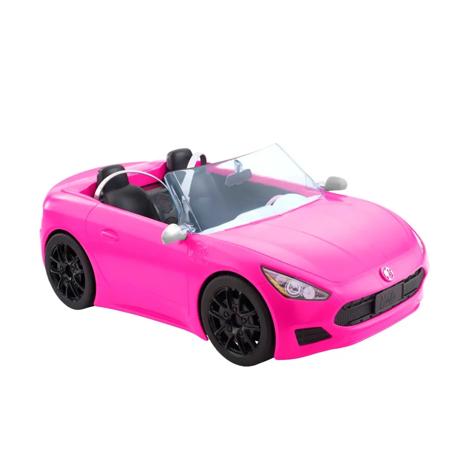 Barbie, Cabrio Veicolo Decapottabile Rosa A Due Posti Con Ruote Funzionanti E Dettagli Realistici, Giocattolo Per Bambini 3+ Anni, Hbt92