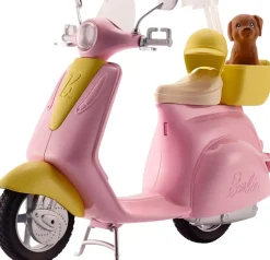 Barbie Scooter & Cagnolino, Con Cucciolo E Casco Inclusi