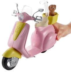 Barbie Scooter & Cagnolino, Con Cucciolo E Casco Inclusi