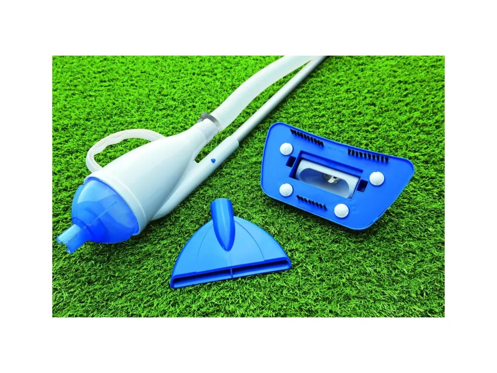 Bestway Aspiratore Funziona Con Pompe Da 2.006 Lt/H E Superiori, Tubo Da Mt. 6 E Mm. 32 Di Diametro Incluso, Ideale Per Tutte Le Piscine, Asta In Alluminio In 4 Sezioni, 3 Adattatori
