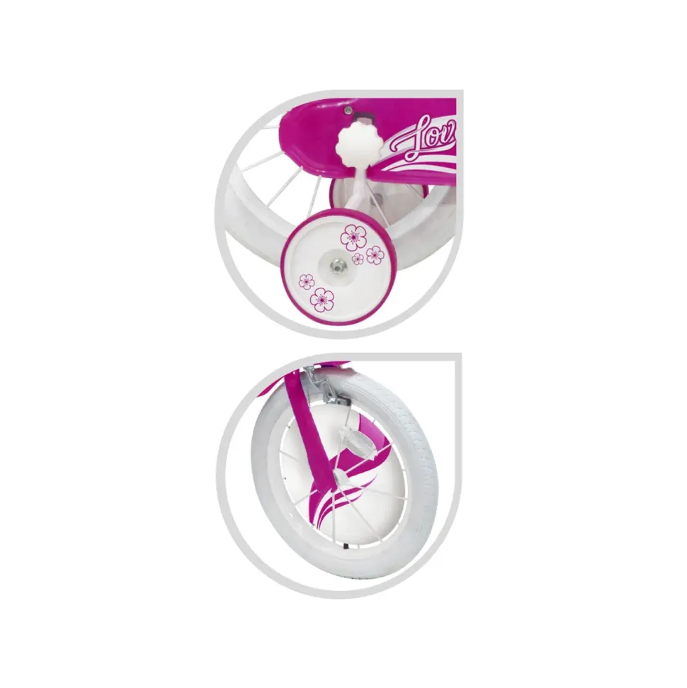 Bicicletta 14 Fucsia Bauletto, Cestello E Disco Colorato Nella Ruota Anteriore Inclusi Adatta Per Bambini Dai 5-7 Anni