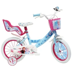 Bicicletta Da Bambini Da 14 Pollici Con Portababole Cestino E Stabilizzatori Laterali Di Disney Frozen