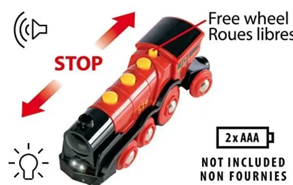 Brio Grande Locomotiva Rossa A Batterie