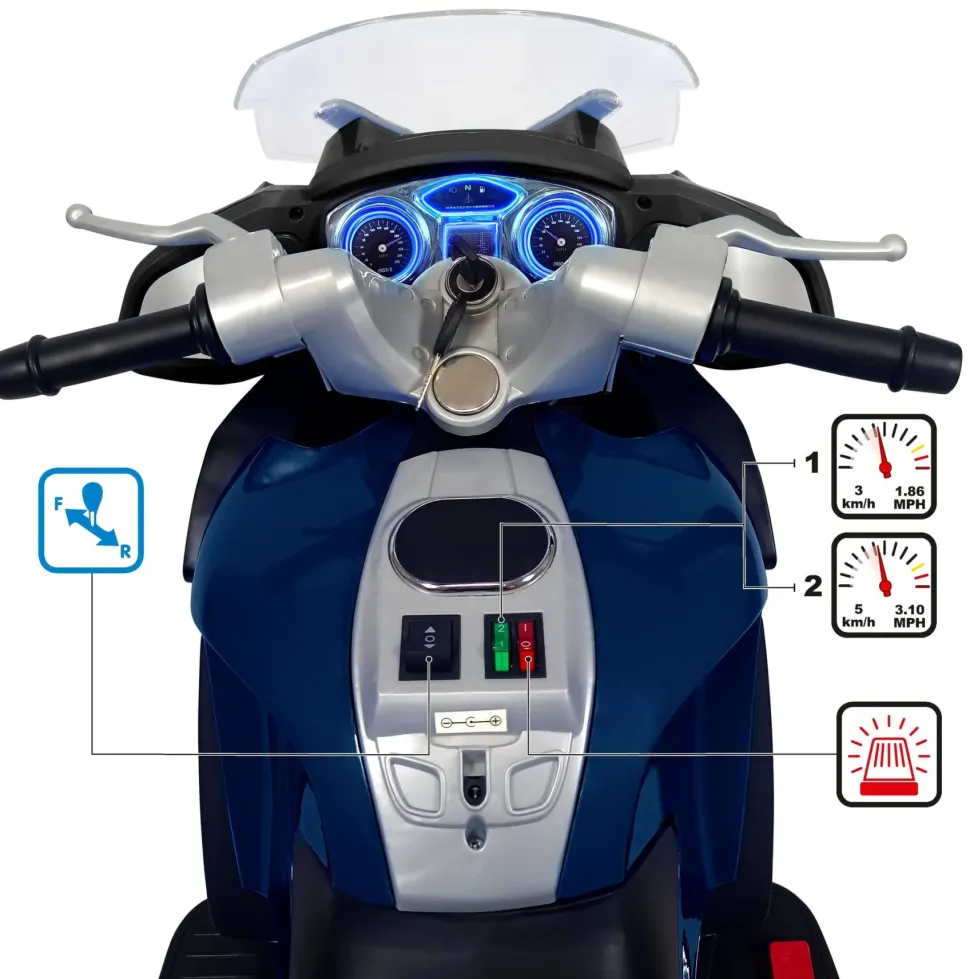 Carabineri Moto 12V Ce, Moto Elettrica Carabinieri Con Luci E Suono,Per Bambini/E Dai 3 Anni