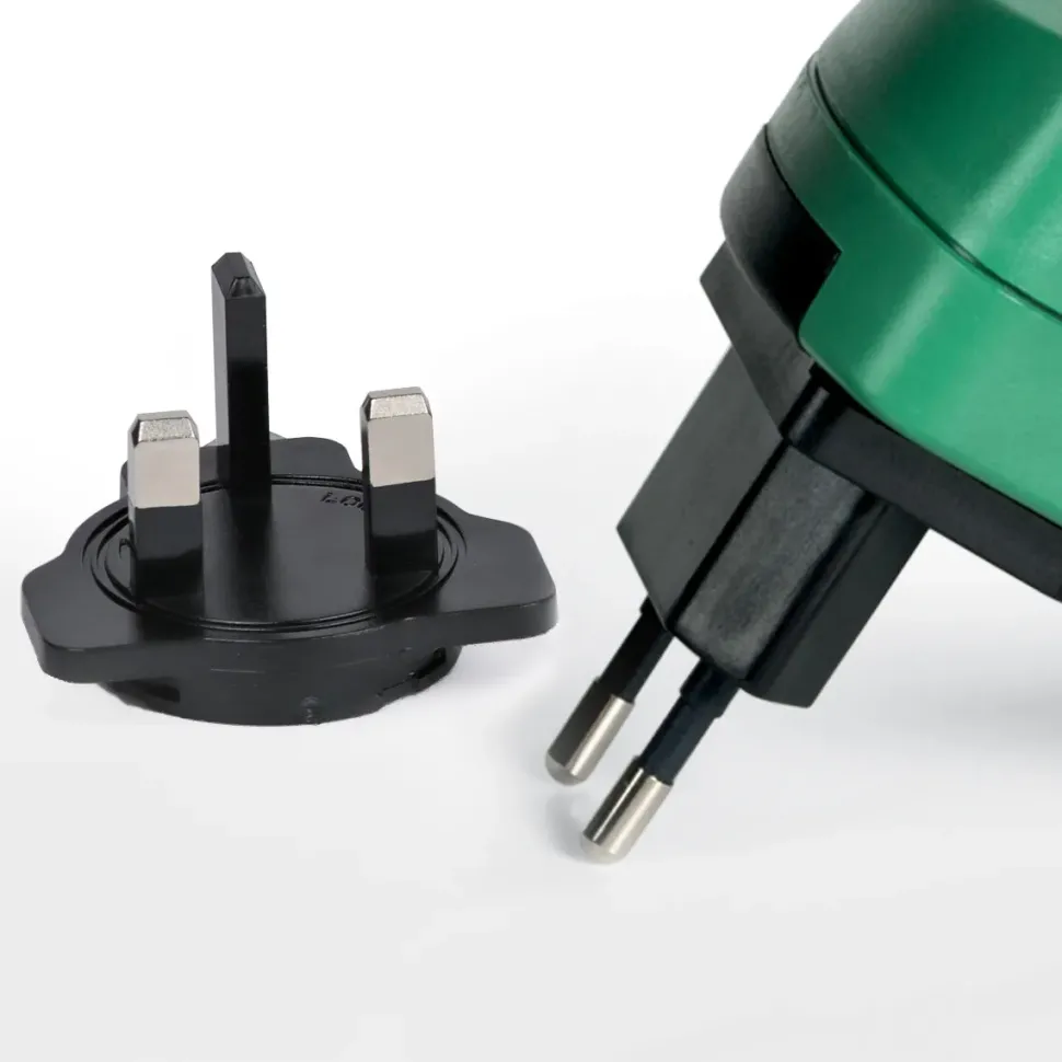 Caricabatteria 6V Con Spina Intercambiabile (Eu/Gb) E Spinotto Jack Per Batterie Peg Perego