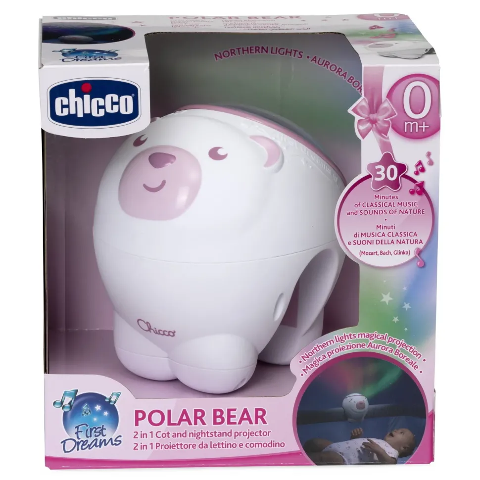 Chicco Proiettore Orso Polare Rosa, First Dreams, 0M+