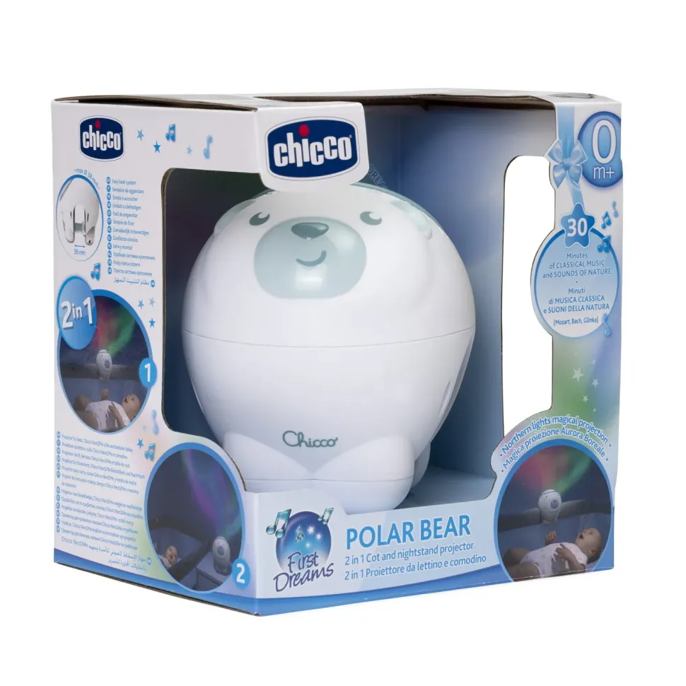 Chicco Proiettore Orso Polare Azzurro, First Dreams, 0M+