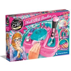 Clementoni 18730 Crazy Chic Nail Art Studio, Set Unghie Per Bambine