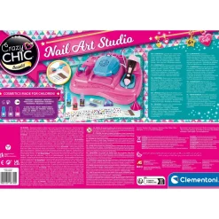 Clementoni 18730 Crazy Chic Nail Art Studio, Set Unghie Per Bambine