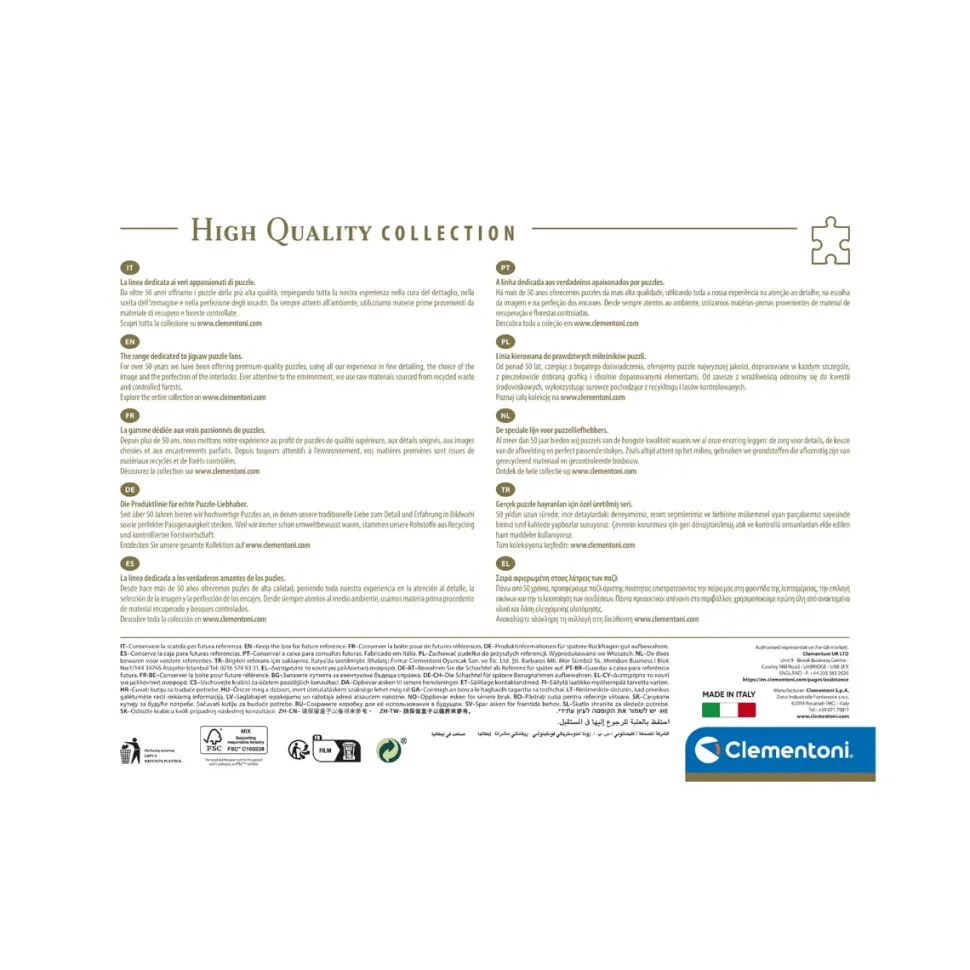 Clementoni 39381 Puzzle 1000 Hqc Dubai 70 X 50 Cm