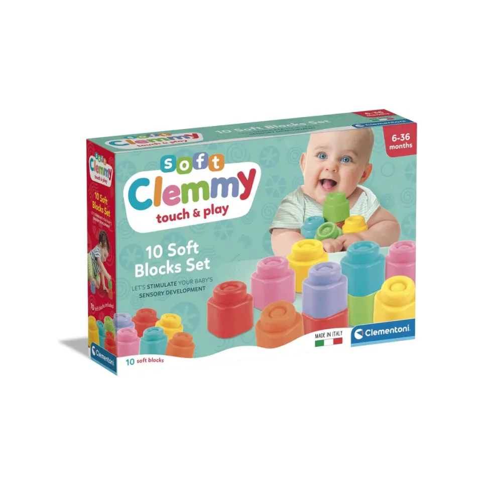 Clementoni 17988 Soft Clemmy Confezione 10 Mattoncini