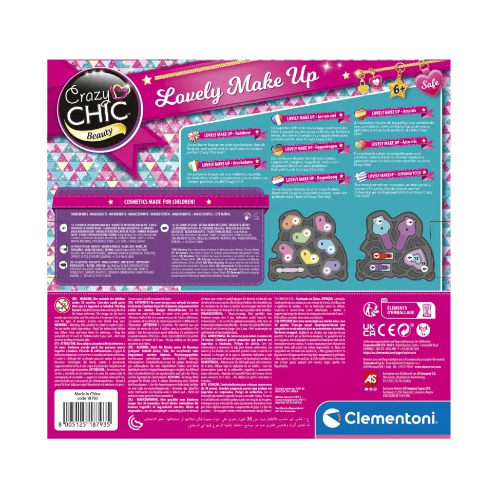 Clementoni Crazy Chic Lovely Make Up Rainbow, 18793