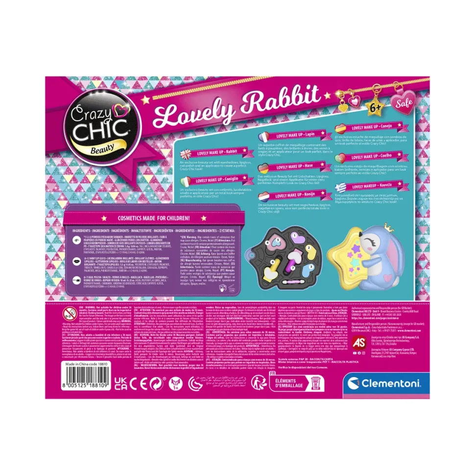 Clementoni Crazy Chic Lovely Make Up Rabbit, 18810