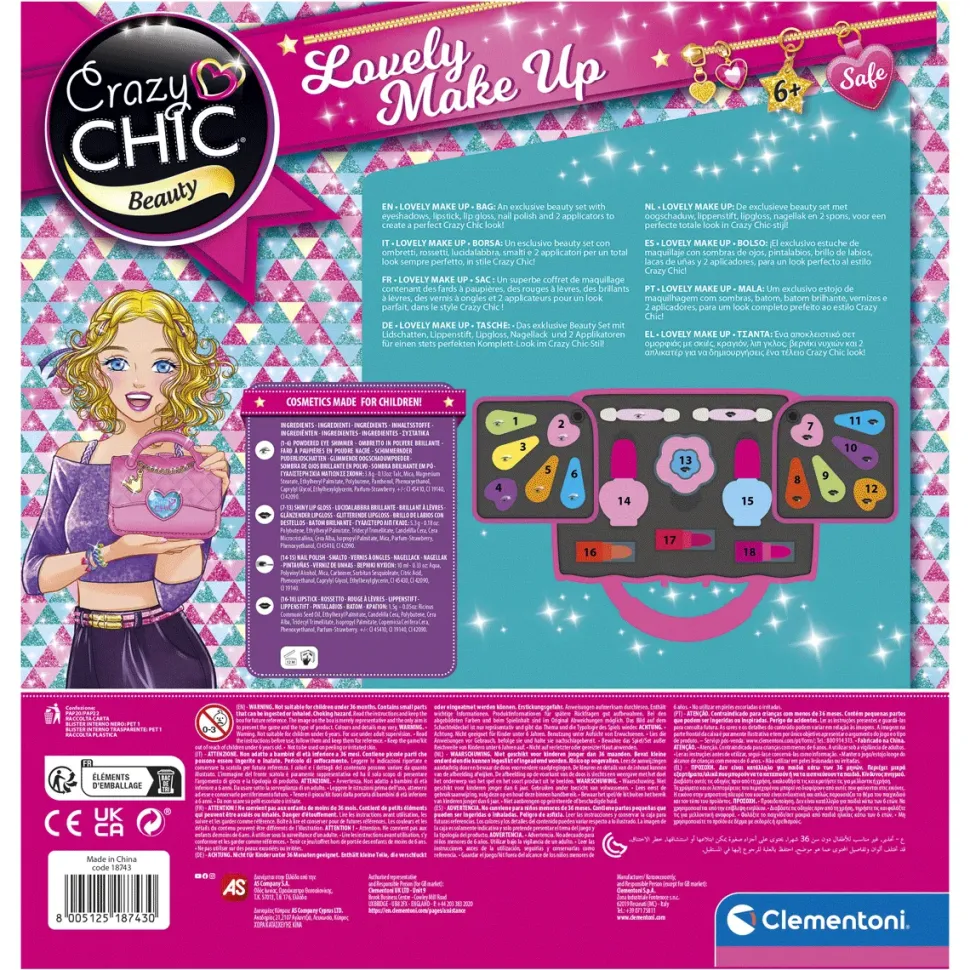 Clementoni Crazy Chic Lovely Make Up Bag Trousse Bambine