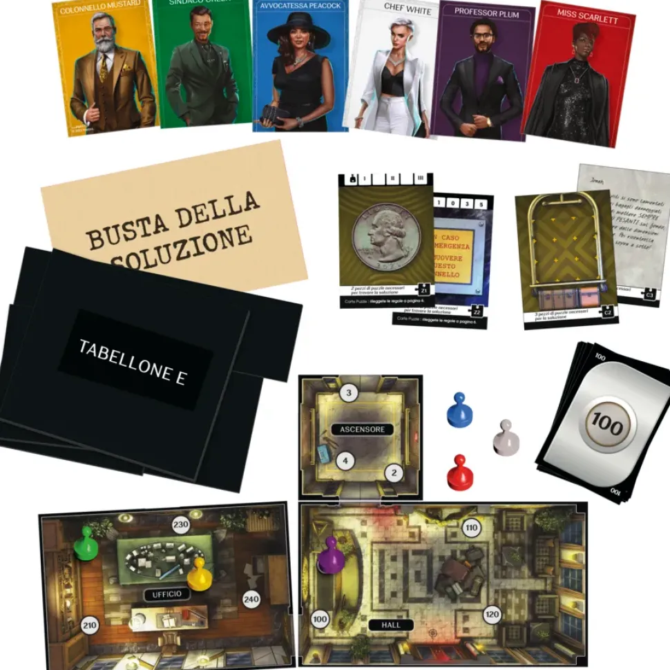 Cluedo Escape Mistero All'Hotel Black, Gioco Da Tavolo, Giochi In Versione Escape Room Da Risolvere 1 Volta Sola, Giochi Di Mistero, Dai 10 Anni In Su