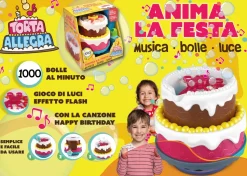 Coloratissima Torta Di Compleanno Sparabolle Con Luci E Musica
