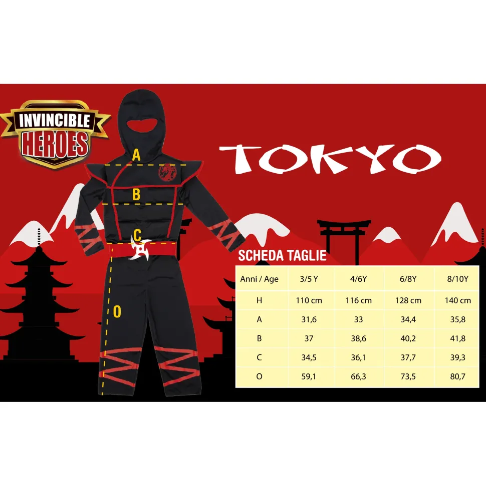 Costume Ninja Disponibile In Diverse Taglie