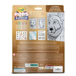 Crayola Pops 3D Activity Set Lupo E Natura Selvaggia Colora E Crea Disegni Tridimensionali