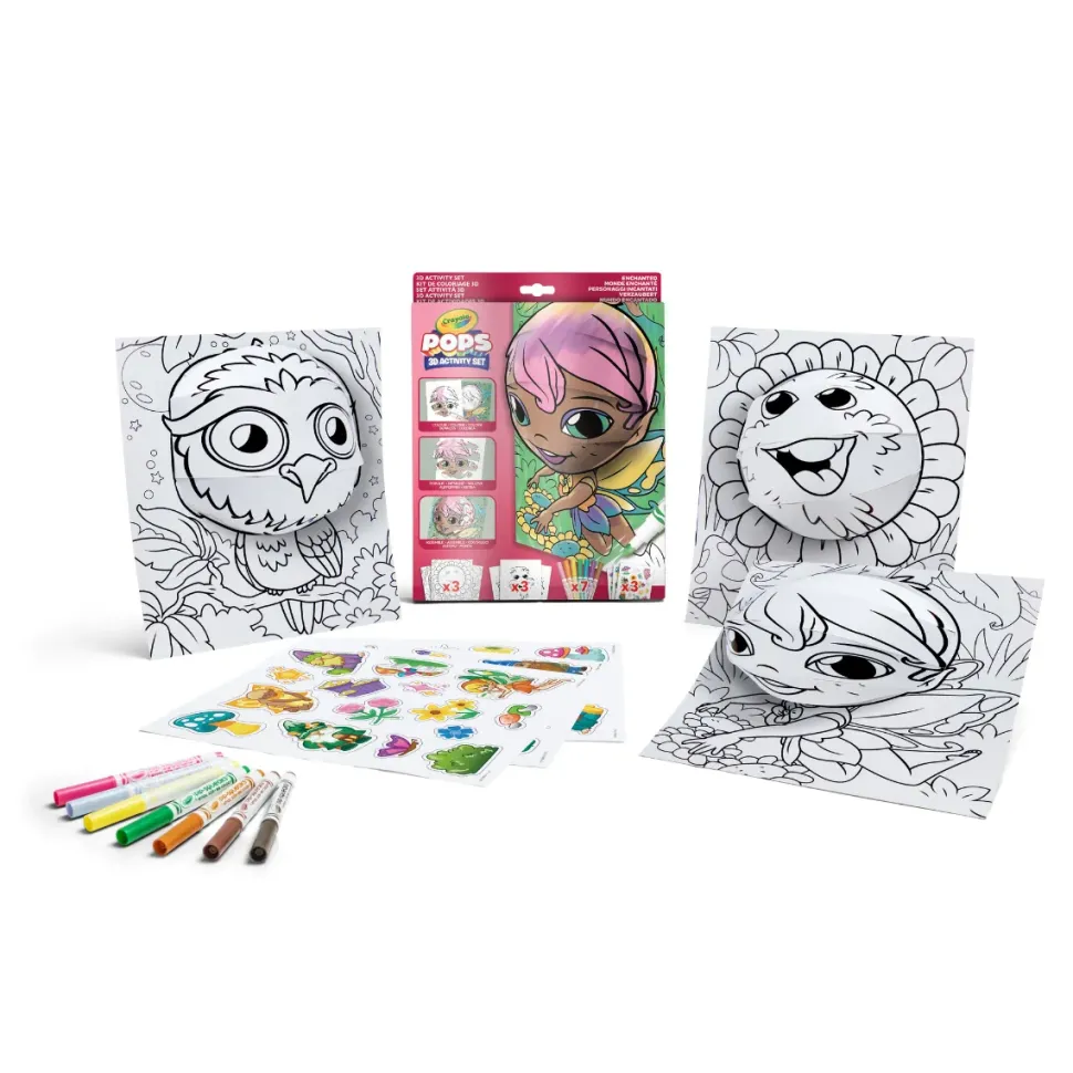Crayola Pops 3D Activity Set Fatina E Animali Fantastici Colora E Crea Disegni Tridimensionali