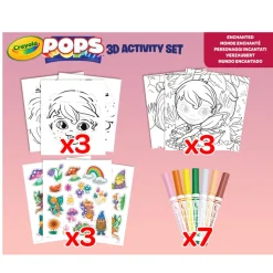 Crayola Pops 3D Activity Set Fatina E Animali Fantastici Colora E Crea Disegni Tridimensionali