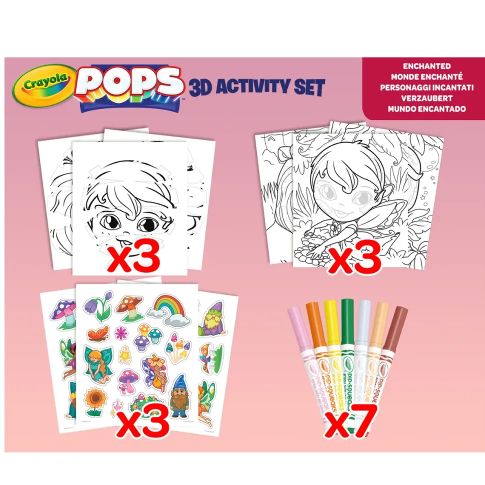 Crayola Pops 3D Activity Set Fatina E Animali Fantastici Colora E Crea Disegni Tridimensionali