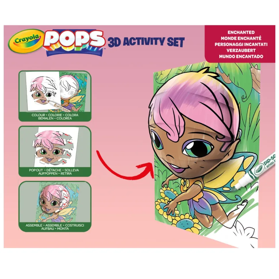 Crayola Pops 3D Activity Set Fatina E Animali Fantastici Colora E Crea Disegni Tridimensionali