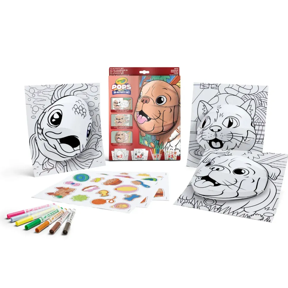 Crayola Pops 3D Activity Set Cuccioli 3 Soggetti Colora E Crea Disegni Tridimensionali