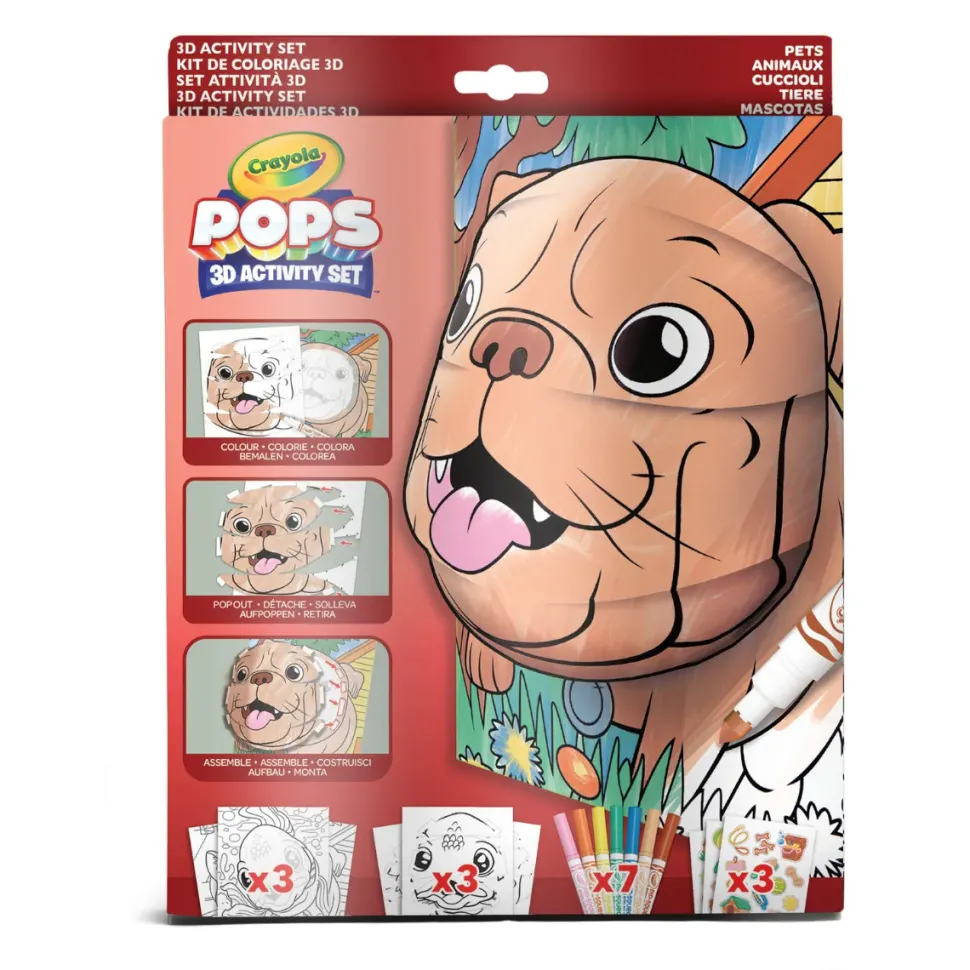 Crayola Pops 3D Activity Set Cuccioli 3 Soggetti Colora E Crea Disegni Tridimensionali