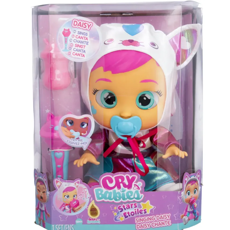 Cry Babies Stars Singing Daisy, Bambola Interattiva Con Vestito Scintillante Che Piange Lacrime Vere E Canta