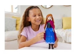Disney Frozen Anna, Bambola Con Abito Elegante E Accessori Ispirati Al Film Dsney Frozen 1, Giocattolo Per Bambini, 3+ Anni, Hlw49