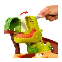 Disney Pixar Cars Set Parco Dei Dinosauri, Pista Con Dinosauro Con Azione Morso, 1 Veicolo Saetta Mcqueen Preistorico Incluso, Giocattolo Per Bambini, 4+ Anni, Hmd74