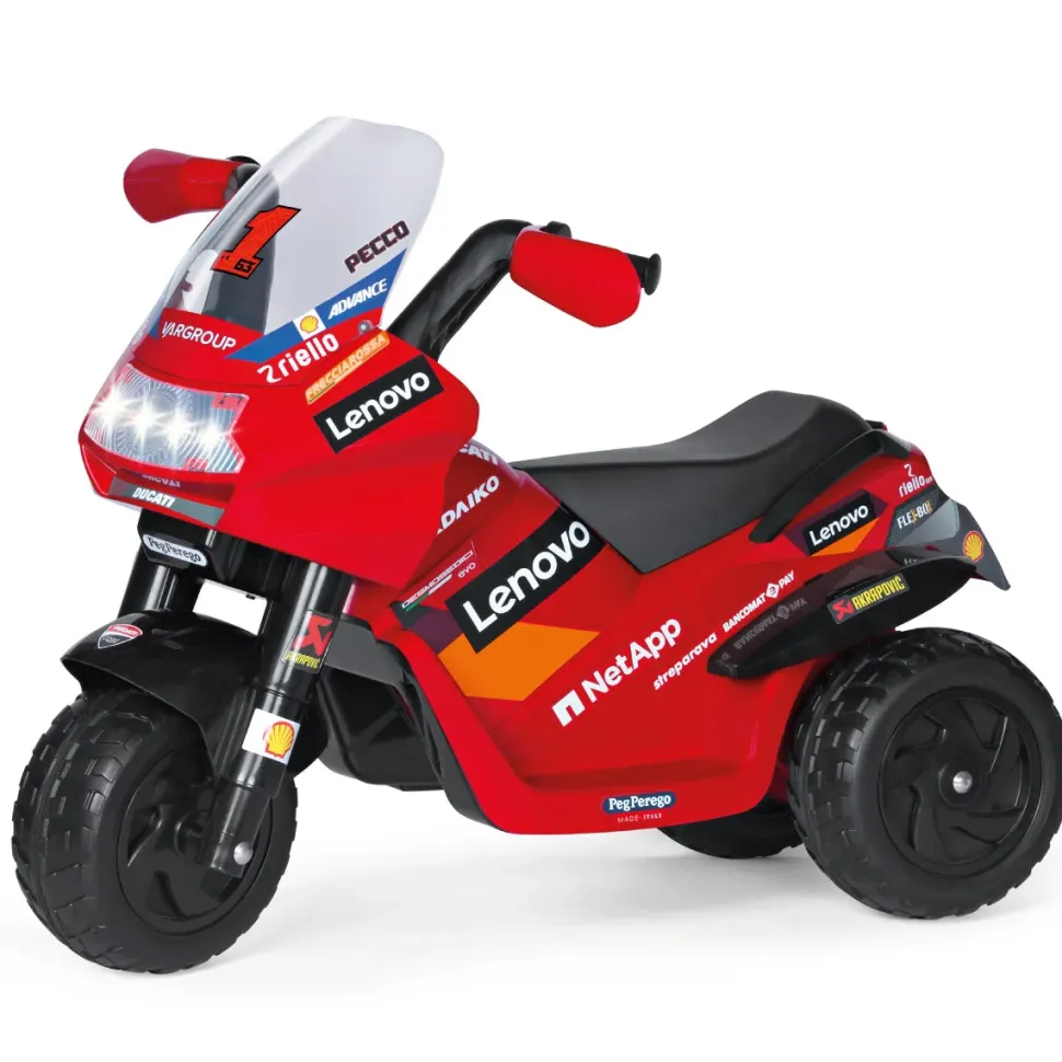 Divertimento In Pole Position Con La Moto Elettrica Ducati Con Luci E Suoni Peg Perego