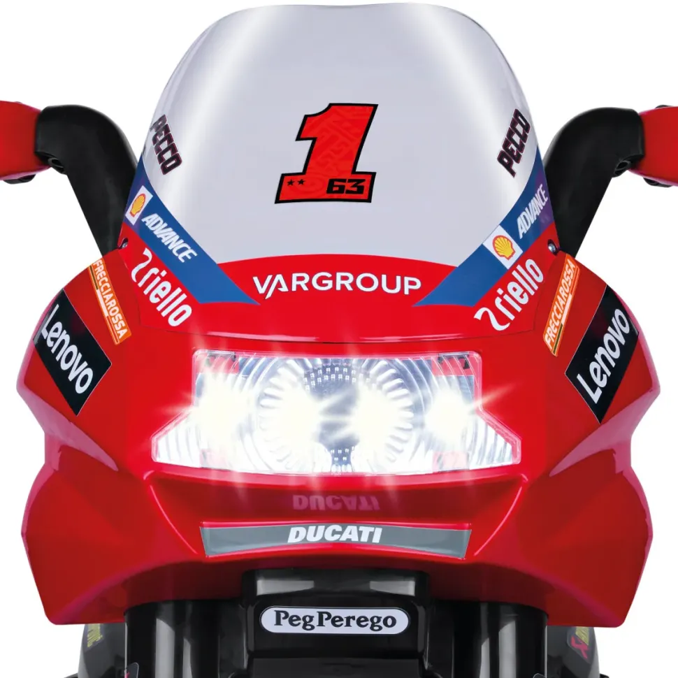 Divertimento In Pole Position Con La Moto Elettrica Ducati Con Luci E Suoni Peg Perego