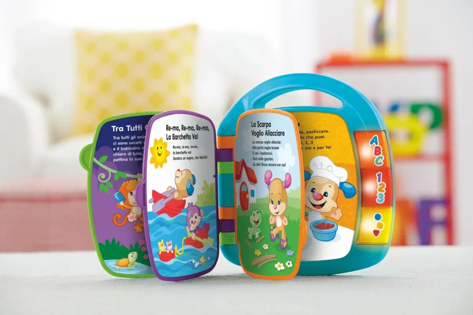 Fisher Price- Libro Delle Canzoncine Ridi E Impara, Imparare Parole, Lettere E Numeri, Bambini Dai 6 Mesi