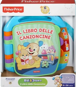 Fisher Price- Libro Delle Canzoncine Ridi E Impara, Imparare Parole, Lettere E Numeri, Bambini Dai 6 Mesi