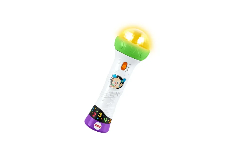 Fisher Price Microfono Baby Rock, Giocattolo Per Imparare Cantando Con 2 Modalita Di Gioco, Bambini 18 + Mesi, Multicolore