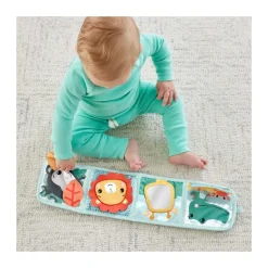 Fisher-Price Pannello Interattivo Tummy Time, Gioco Sensoriale, 8 Pannelli Con Immagini Di Amici Animaletti E Suoni Per Tante Attivita E Per Esplorare, Giocattolo, 0+ Anni, Hml63