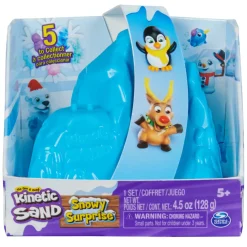 Giocattolo Kinetic Sand Sorpresa Nella Neve, 128 G Di Sabbia Da Gioco Bianca, Personaggio Con Stampo Per Sabbia, Contenitore Per Sabbia, Giocattoli Sensoriali Per Bambini Dai 5 Anni In Su