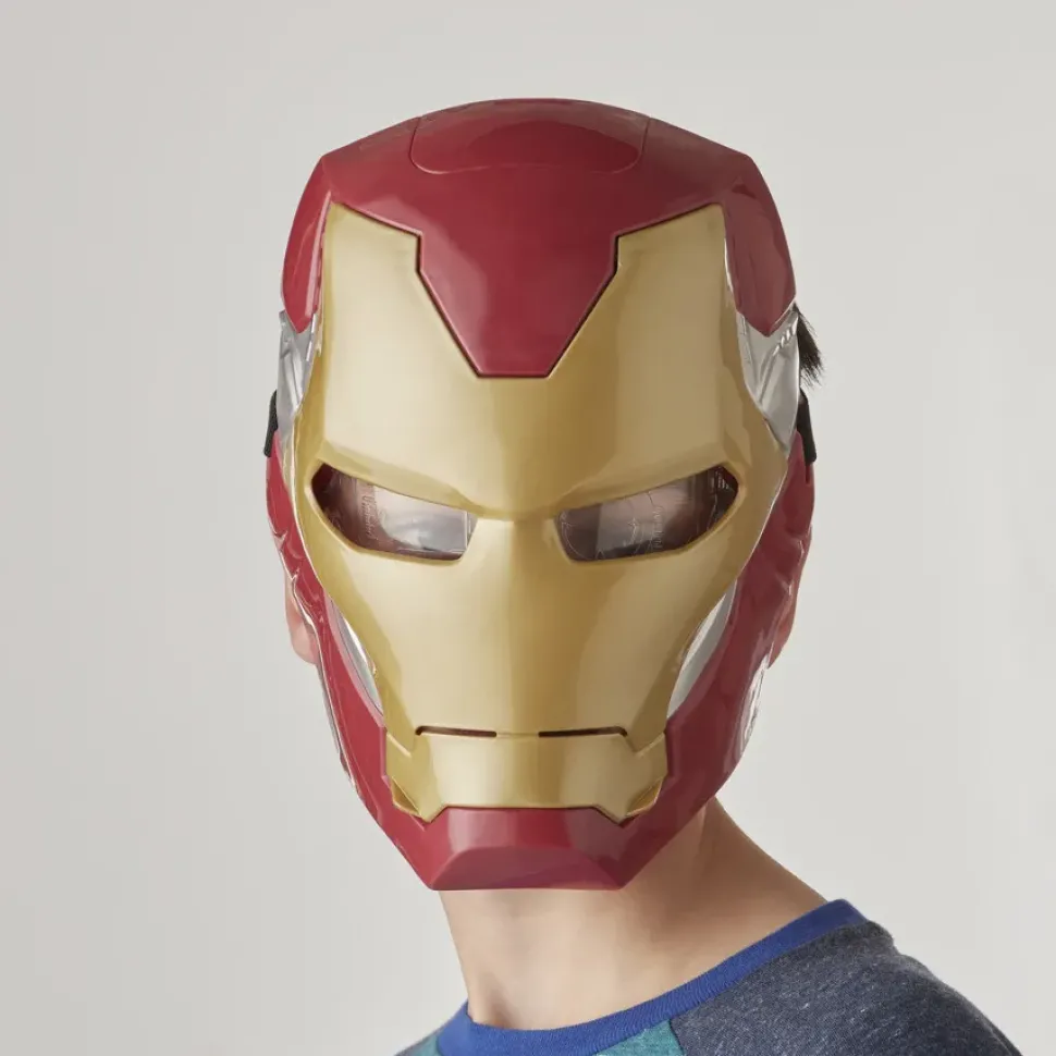 Hasbro Marvel Avengers, Maschera Flip Fx Di Iron Man, Con Effetti Luminosi, Replica Per Giochi D'Imitazione