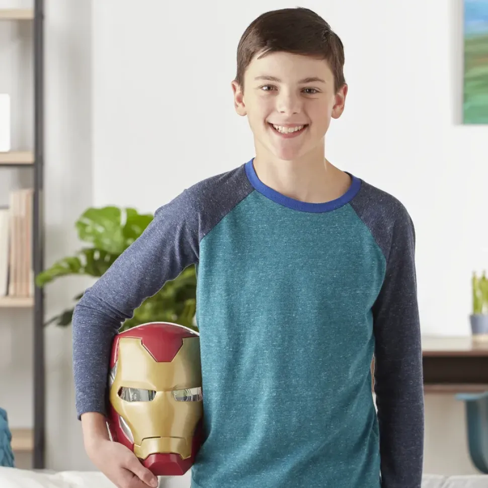 Hasbro Marvel Avengers, Maschera Flip Fx Di Iron Man, Con Effetti Luminosi, Replica Per Giochi D'Imitazione