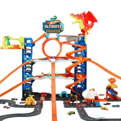 Hot Wheels City Mega Garage Playset Con 2 Macchinine Die-Cast, Box Per Riporre Oltre 50 Macchinine