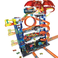 Hot Wheels City Mega Garage Playset Con 2 Macchinine Die-Cast, Box Per Riporre Oltre 50 Macchinine