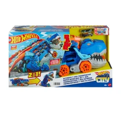 Hot Wheels® City Mega T-Rex Dino Trasportatore Con 2 Macchinine